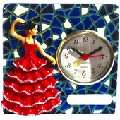 REVEIL DANSEUSE MOSAIQUE 11x11CM