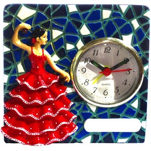 DESPERTADOR FLAMENCA MOSAICO 11x11 CM