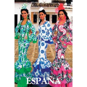 MAGNET PHOTO ESPAGNE FLAMENCAS 7,5CM
