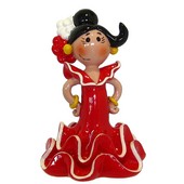 COMIC FLAMENCA MAGNET WITH BUN 7.5 CM