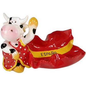 VACA FLAMENCA CENICERO BANDERA 13 CM