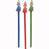 SET 3 POLYRESIN PENCILS DANCERS  21 CM