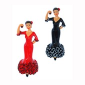 SET DANSEUSES MANCHE LONG. ROUGE-N 12CM