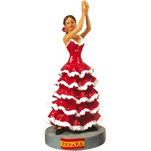 FIGURA MUJER FLAMENCA BASE ESPAÑA 16CM