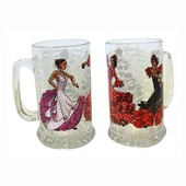 BEER GLASS FLAMENCO DANCER 14CM 40CL