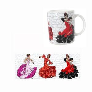 MUG FLAMENCAS FONDO LETRAS 10CM